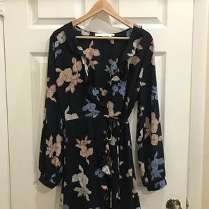 Navy Floral Wrap Dress..Worn Once